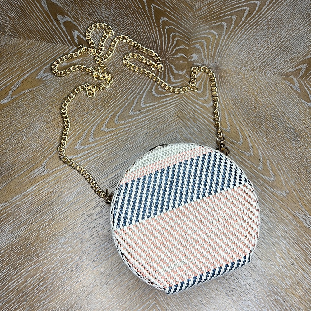 ALESSIA Bianchi Woven Circle Stripe Crossbody - Beige Multi